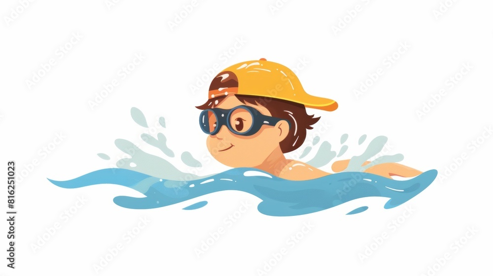 Vector illustration of a swimmer over white background Vector illustration of a swimmer over white background