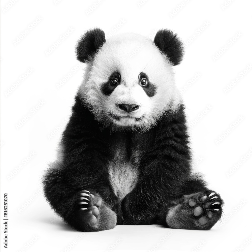 Full body of a cute panda over white background. Full body of a cute panda over white background.