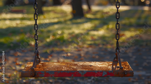 Old rusty swing playground at a park : Generative AI