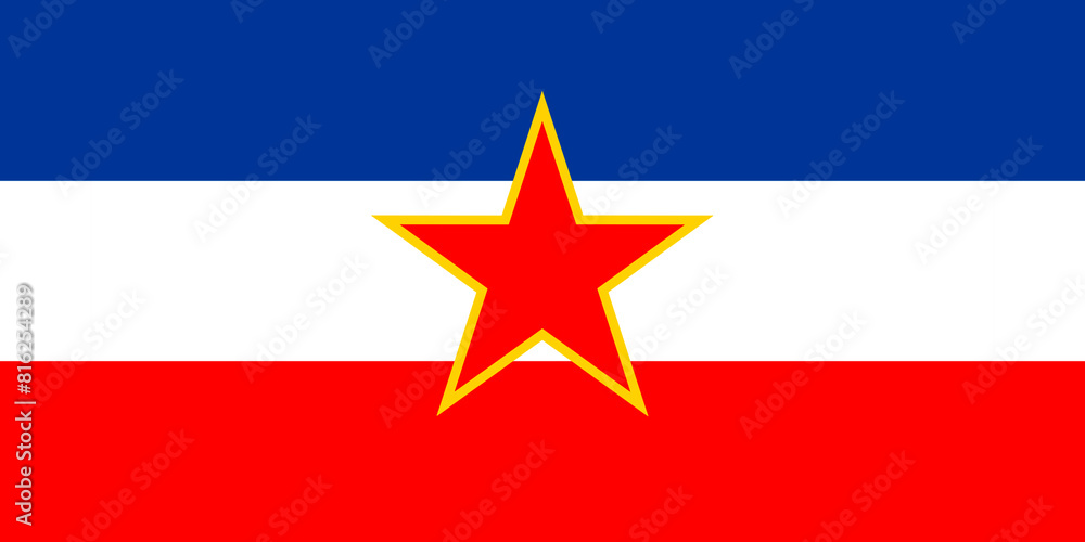 Flag of Yugoslavia with red star Flag of Yugoslavia with red star