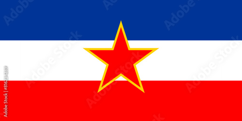 Flag of Yugoslavia with red star photo