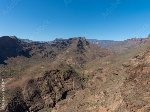 Panoramic view from the Degollada de la Yegua viewpoint, San Bartolome de Tirajana Gran Canaria photo
