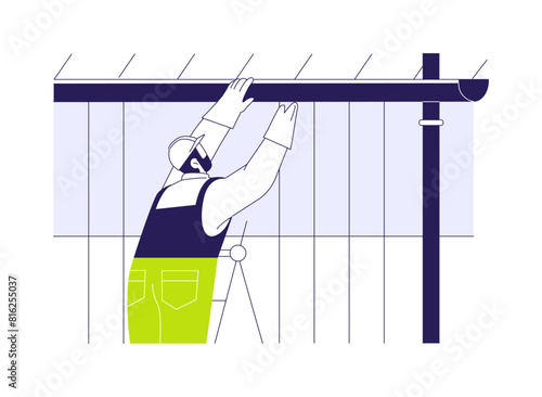 Gutter installation abstract concept vector illustration.