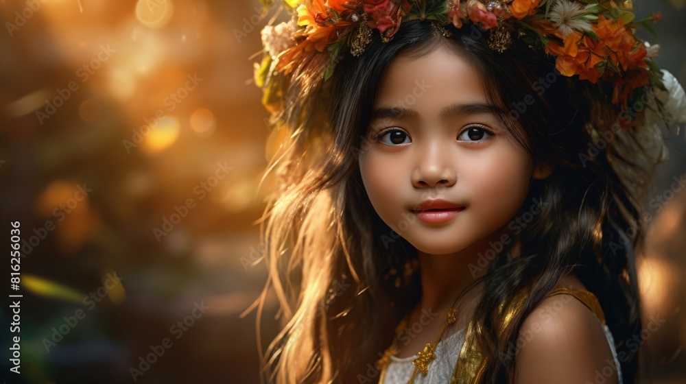 beautiful thai girl with wreath beautiful thai girl with wreath