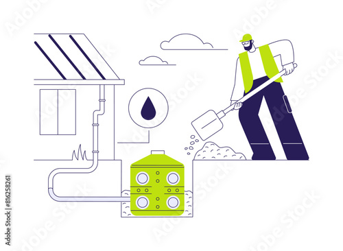 Installing dry well abstract concept vector illustration.