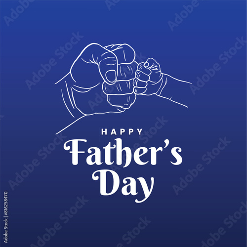 Happy Father’s Day Calligraphy greeting card. Vector illustration. 