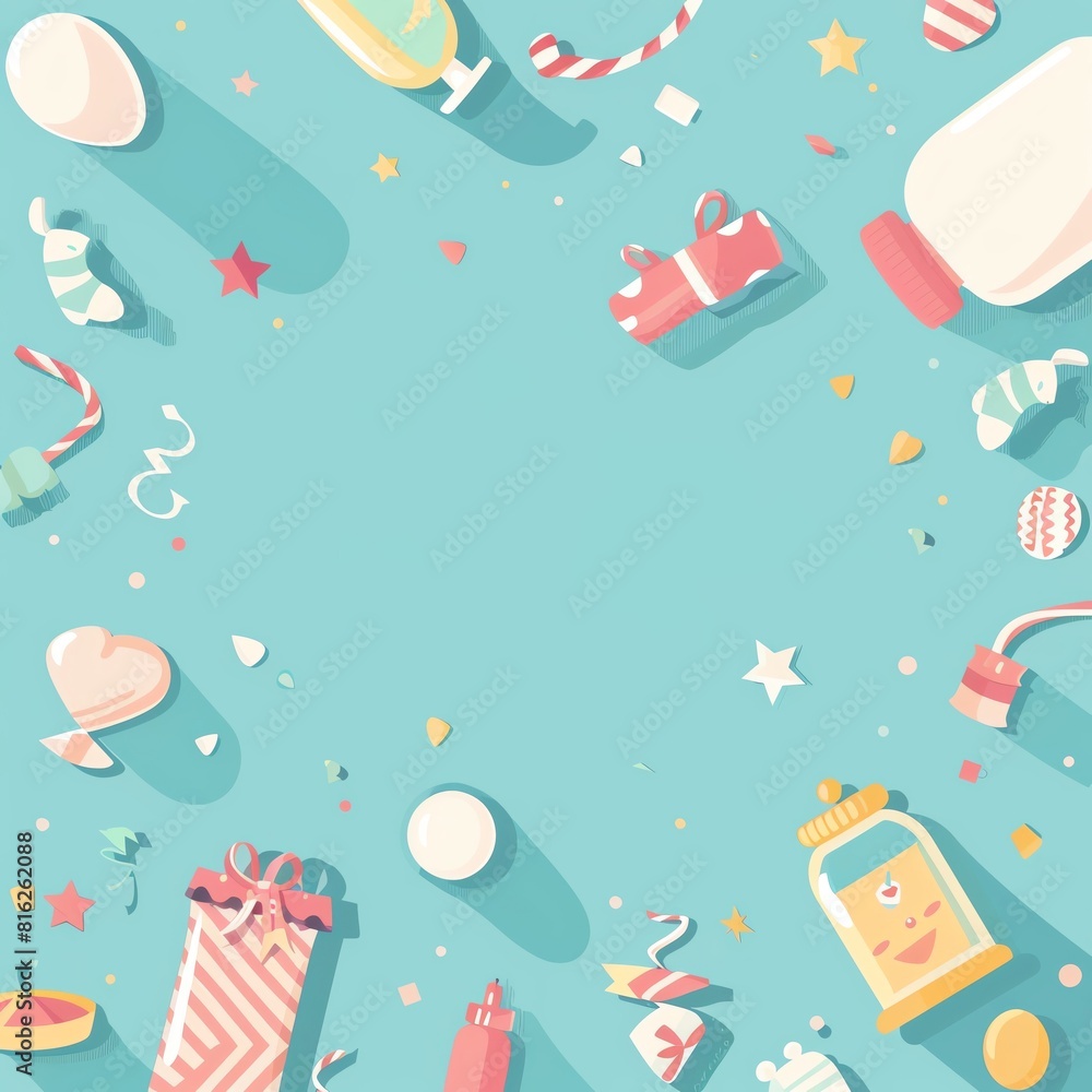 Create a vector illustration of a baby shower Create a vector illustration of a baby shower