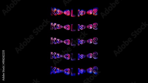 Glowing sign with letters distotion 3D Animation photo