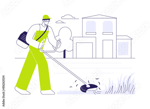Lawn care service abstract concept vector illustration.