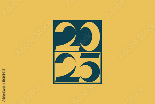 2025 number design for 2025 happy  new year modern concept