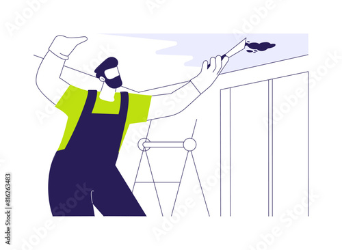 Ceiling repair abstract concept vector illustration.