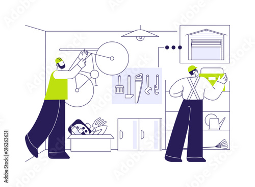 Garage maintenance abstract concept vector illustration.