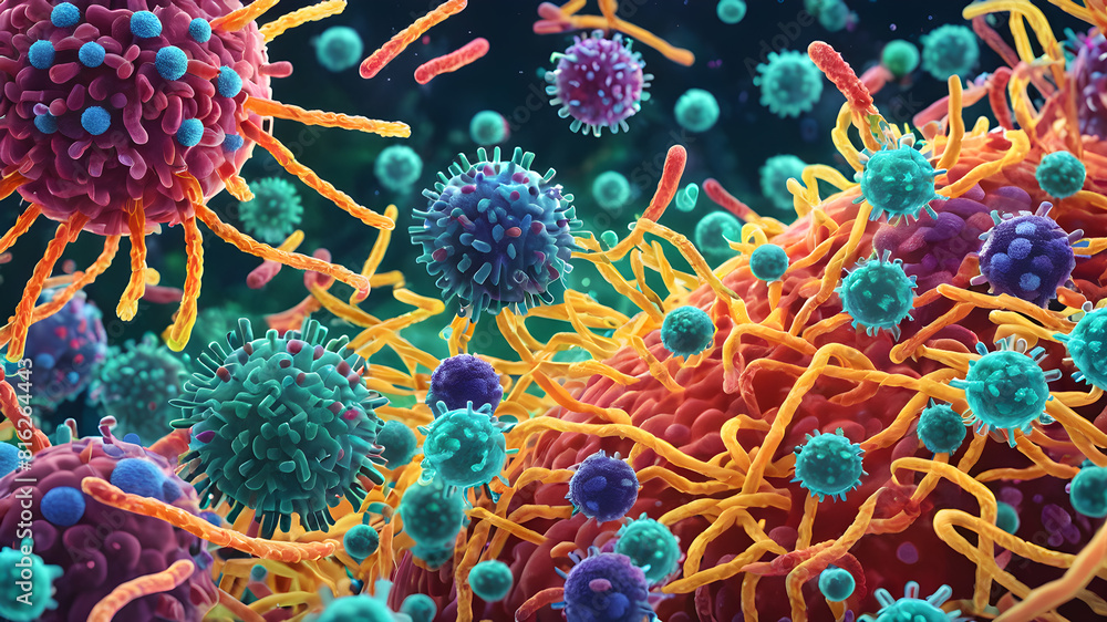 Viruses and bacteria in the human body, Generative AI Viruses and bacteria in the human body, Generative AI
