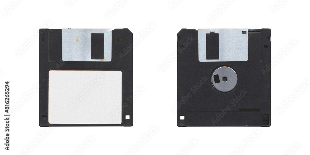 Isolated Retro 3.5” Floppy Disk with front and back side on transparent background, old vintage storage png diskette Isolated Retro 3.5” Floppy Disk with front and back side on transparent background, old vintage storage png diskette