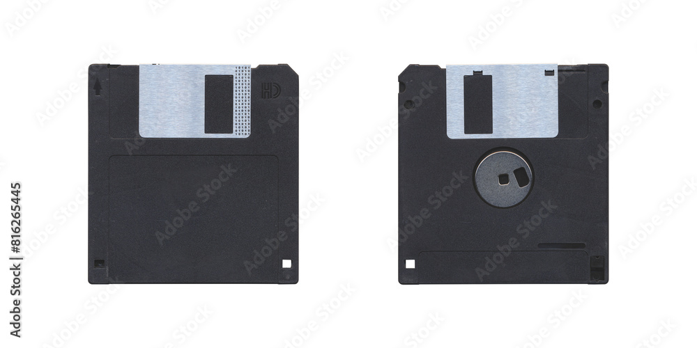Isolated Retro 3.5” Floppy Disk with front and back side on transparent background, old vintage storage png diskette Isolated Retro 3.5” Floppy Disk with front and back side on transparent background, old vintage storage png diskette