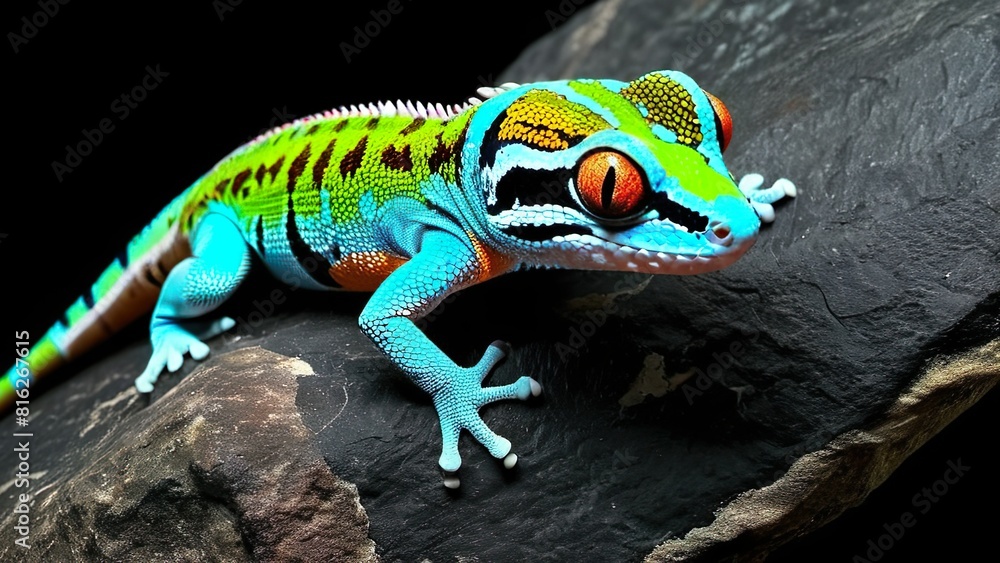 Obraz premium lizard on a branch
