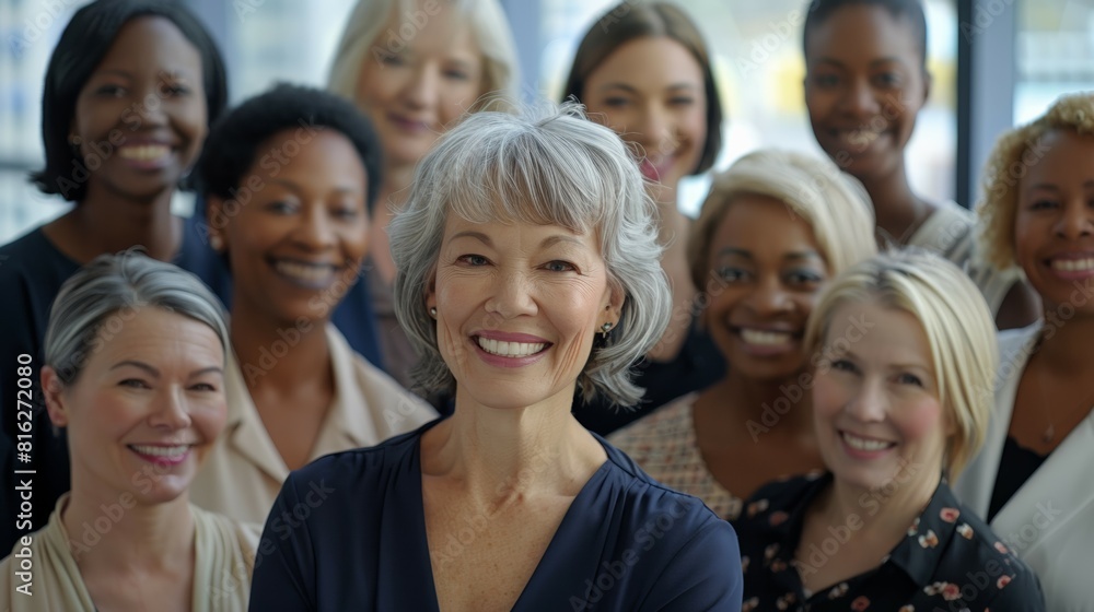 group of multiracial diverse mid age woman at work, equality and cooperation concept group of multiracial diverse mid age woman at work, equality and cooperation concept