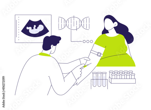 Genetic screening for birth defects abstract concept vector illustration.