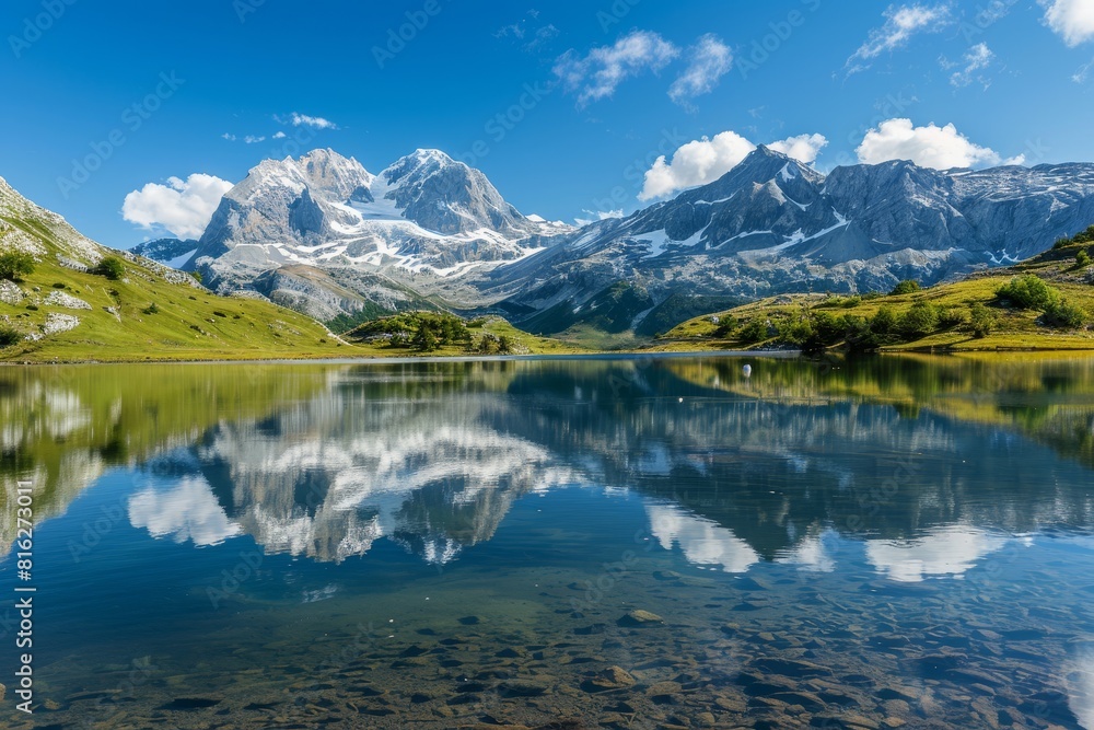 Idyllic Mountain Lake with Stunning Alpine Reflections