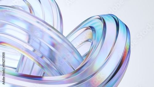 Abstract glass shape on white background, 3d render © VAlex