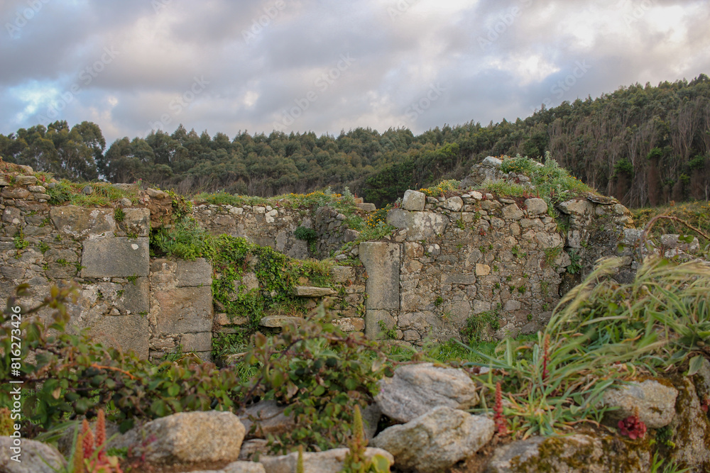 San Tirso ruins in a cloudy day San Tirso ruins in a cloudy day