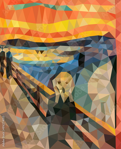 Foto The Scream - Low Poly 2D