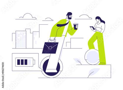 Personal transporter abstract concept vector illustration.