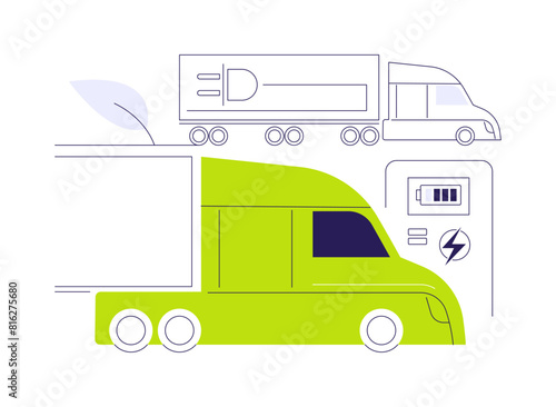 Semi-trailers and tractor trucks abstract concept vector illustration.