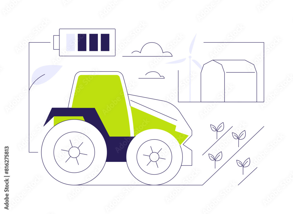 Electric tractors abstract concept vector illustration. Electric tractors abstract concept vector illustration.