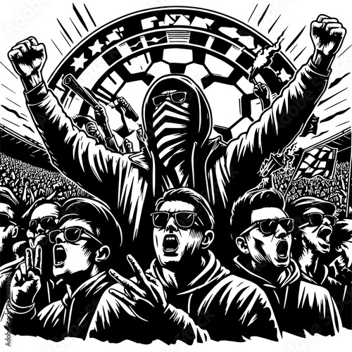 Ultras casual Hooligan Football Fans Vector HD