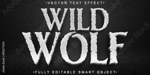 White Wild Wolf Vector Fully Editable Smart Object Text Effect