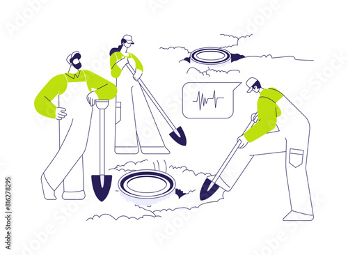 Seismic sensors abstract concept vector illustration.