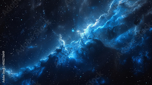 Blue Nebula Unveiling Cosmic Serenity and Celestial Beauty in Spectacular Detail © Arti