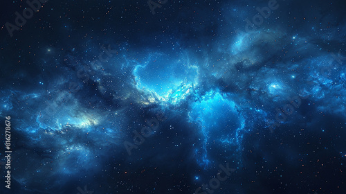 Blue Nebula Unveiling Cosmic Serenity and Celestial Beauty in Spectacular Detail