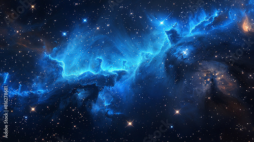 Blue Nebula Unveiling Cosmic Serenity and Celestial Beauty in Spectacular Detail