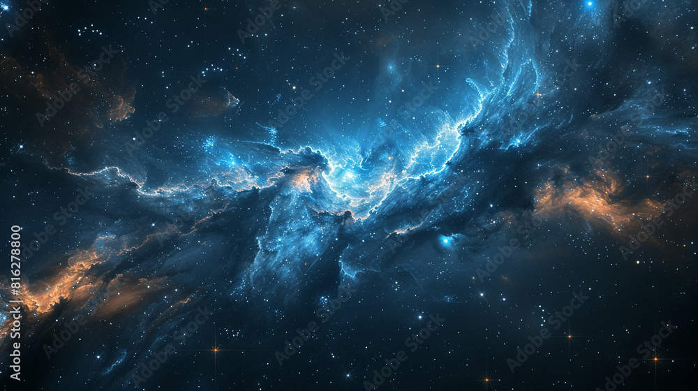 Fototapeta premium Blue Nebula Unveiling Cosmic Serenity and Celestial Beauty in Spectacular Detail