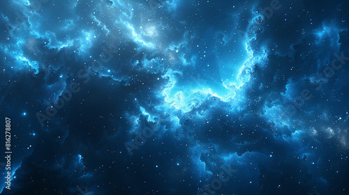 Blue Nebula Unveiling Cosmic Serenity and Celestial Beauty in Spectacular Detail