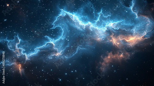 Blue Nebula Unveiling Cosmic Serenity and Celestial Beauty in Spectacular Detail © Arti