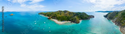 Aerial view, tropical island in the turquoise ocean, Tortuga Island, Puntarenas, Costa Rica, Central America