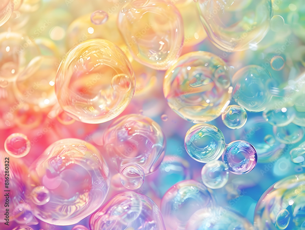 Multicolored bubbles on a dark background Multicolored bubbles on a dark background