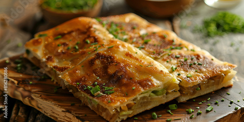 Colorful potato casserole with meat and herbs Baked lasagna with minced meat, cheese and Bolognese sauce.