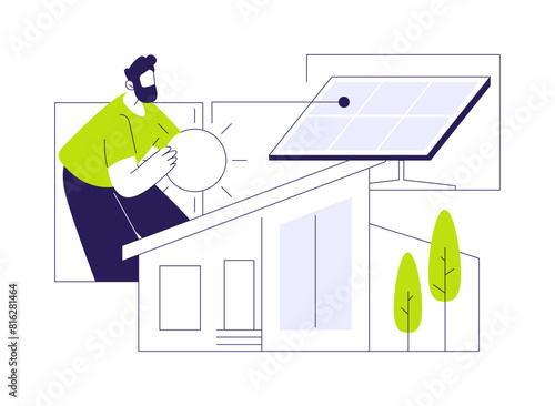 Passive solar architecture abstract concept vector illustration.