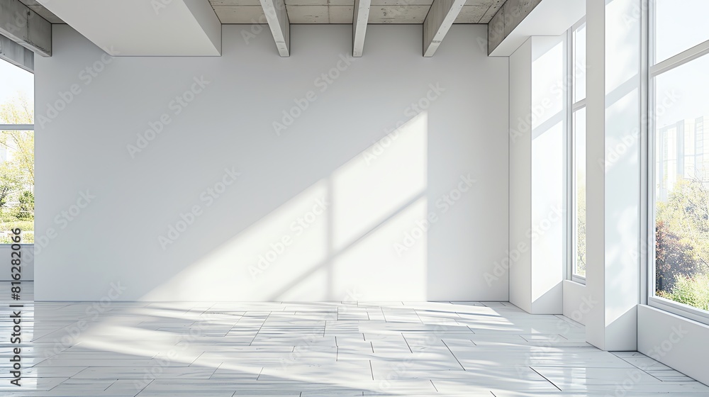 Obraz premium Empty white room with shadows from light