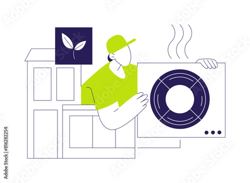 Heat pump abstract concept vector illustration.