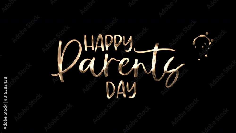 Animated happy Parents Day lettering on transparent background suitable for greeting cards, social media posts, and promotional materials celebrating parental love. Animated happy Parents Day lettering on transparent background suitable for greeting cards, social media posts, and promotional materials celebrating parental love.