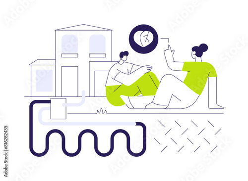 Geothermal heating abstract concept vector illustration.