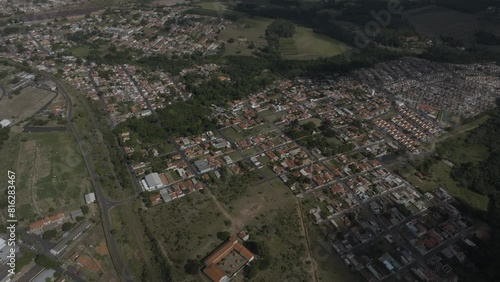 Aerial view of cities. Rubiao Junior city, Paraiso, Botucatu, Sao Paulo state, Brazil. photo