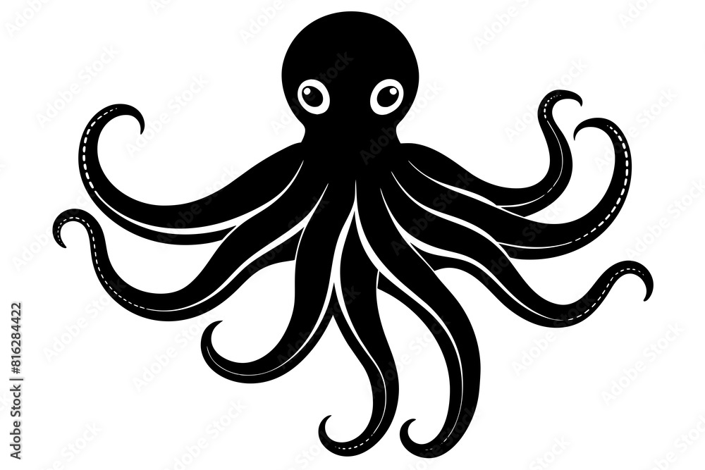 octopus vector silhouette illustration octopus vector silhouette illustration
