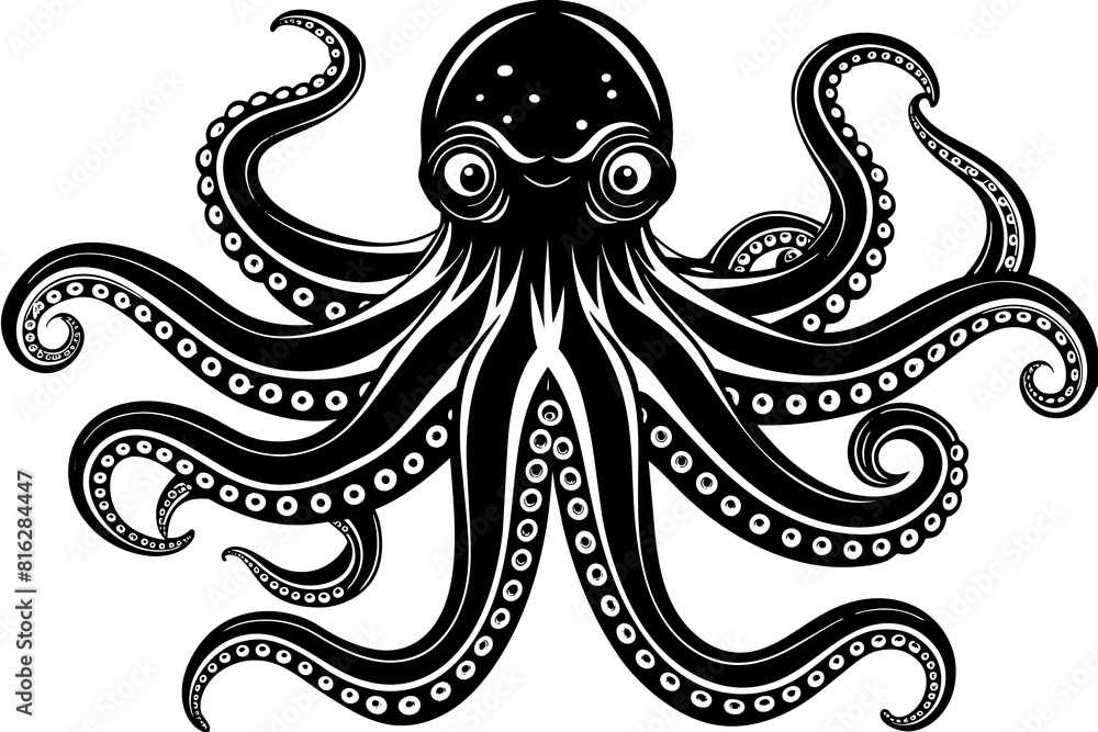 octopus vector silhouette illustration octopus vector silhouette illustration