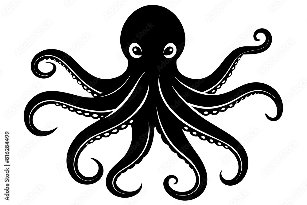 octopus vector silhouette illustration octopus vector silhouette illustration